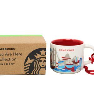 Hong Kong Starbucks You Are Here Series Ceramic Demitasse Ornament Mug, 2 Oz NIB